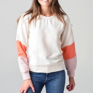 NWOT! ANTHROPOLOGIE Cupcakes & Cashmere Alisha Colorblock Pullover Sweatshirt XS